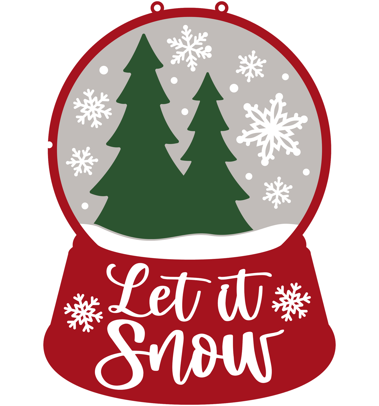 Snow Globe w Trees: 3D Door Hanger