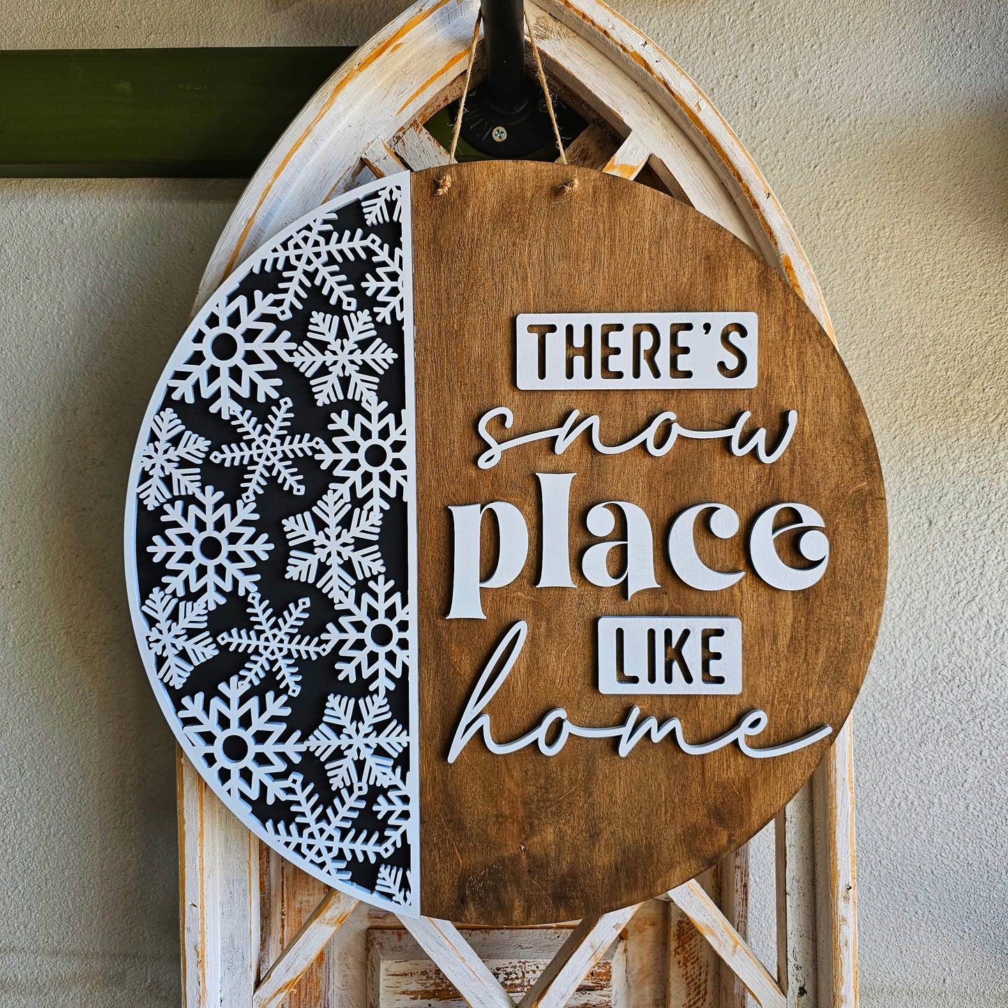 There's Snow Place Like Home: 3D Round Door Hanger