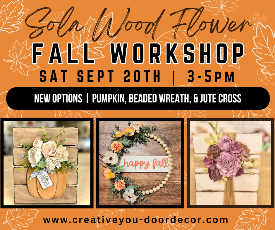 SAT SEP 20TH @ 3PM | SOLA WOOD FLOWER WORKSHOP | FALL EDITION