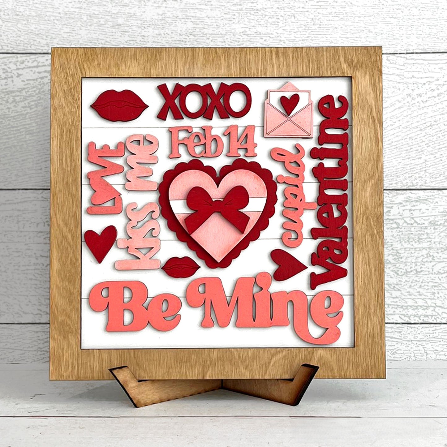 VALENTINE WORD COLLAGE - SQUARE FRAME | 3D LASER CUT SIGN