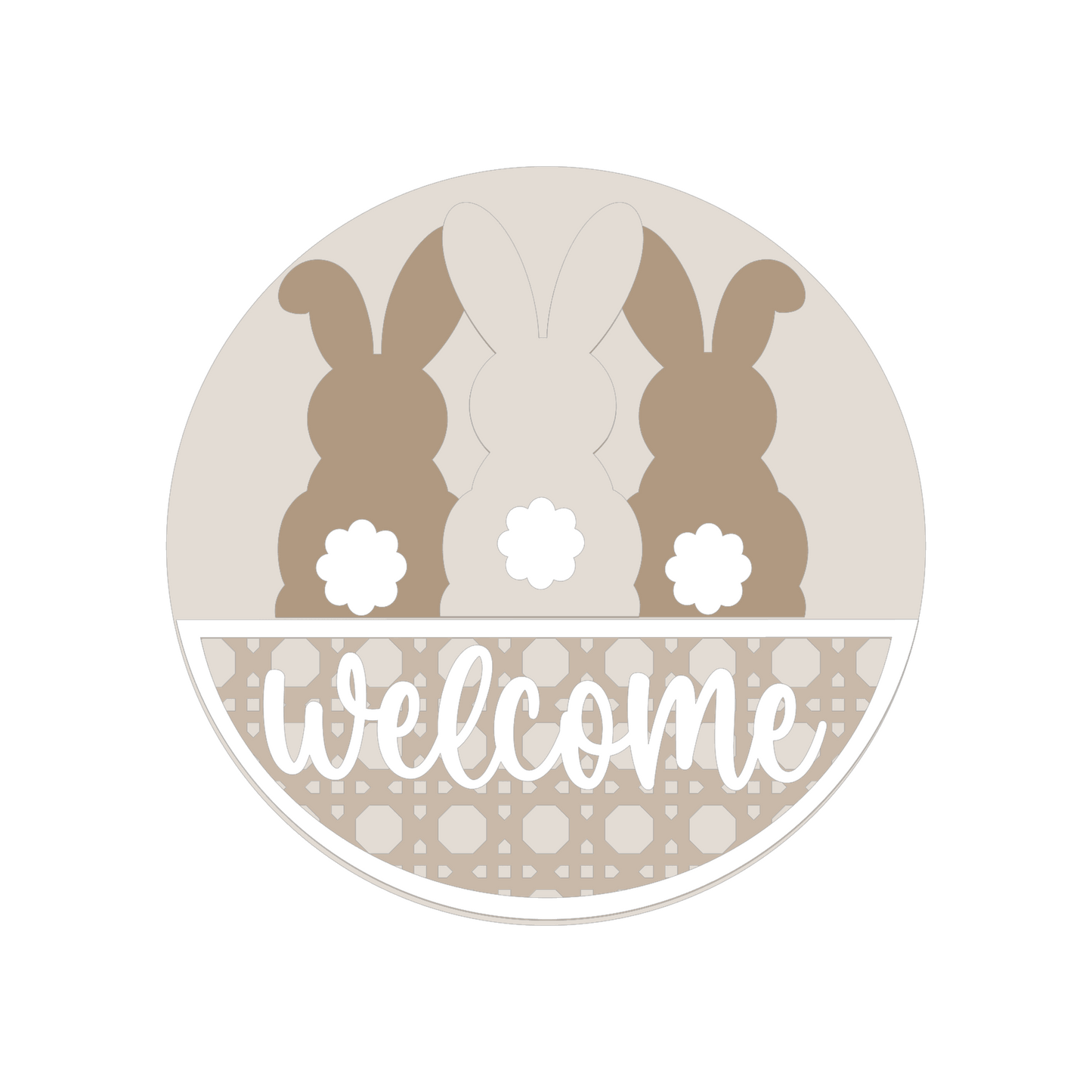 Welcome 3 Bunny Spring: 3D Round Door Hanger