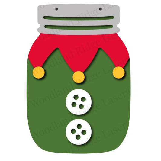 Mason Jar - Elf Design: 3D Door Hanger