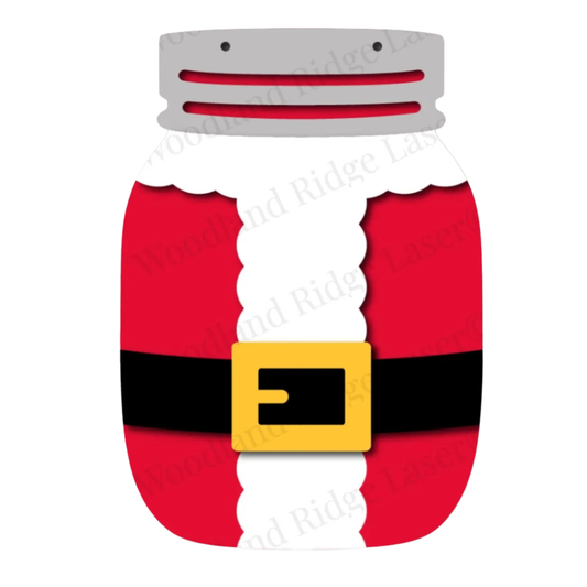 Mason Jar - Santa Design: 3D Door Hanger