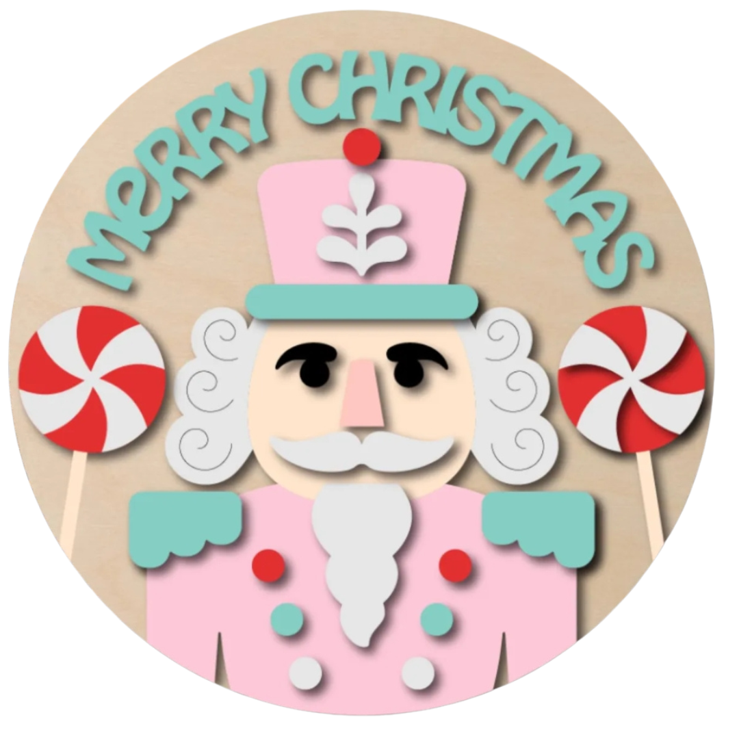 Merry Christmas - Nutcracker:  3D Round Door Hanger