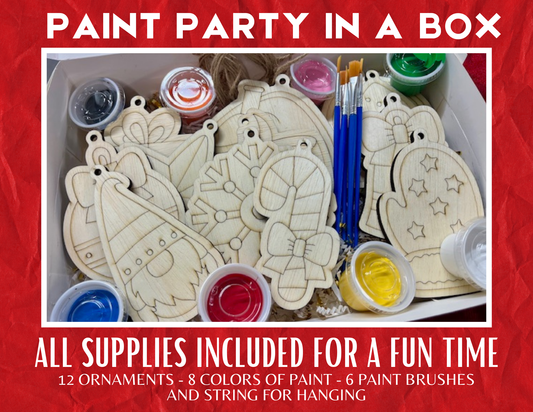 PAINT PARTY IN A BOX - CHRISTMAS ORNAMENT SET