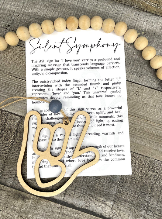 Story Card Ornament - Car Charms:  ASL - I Love You
