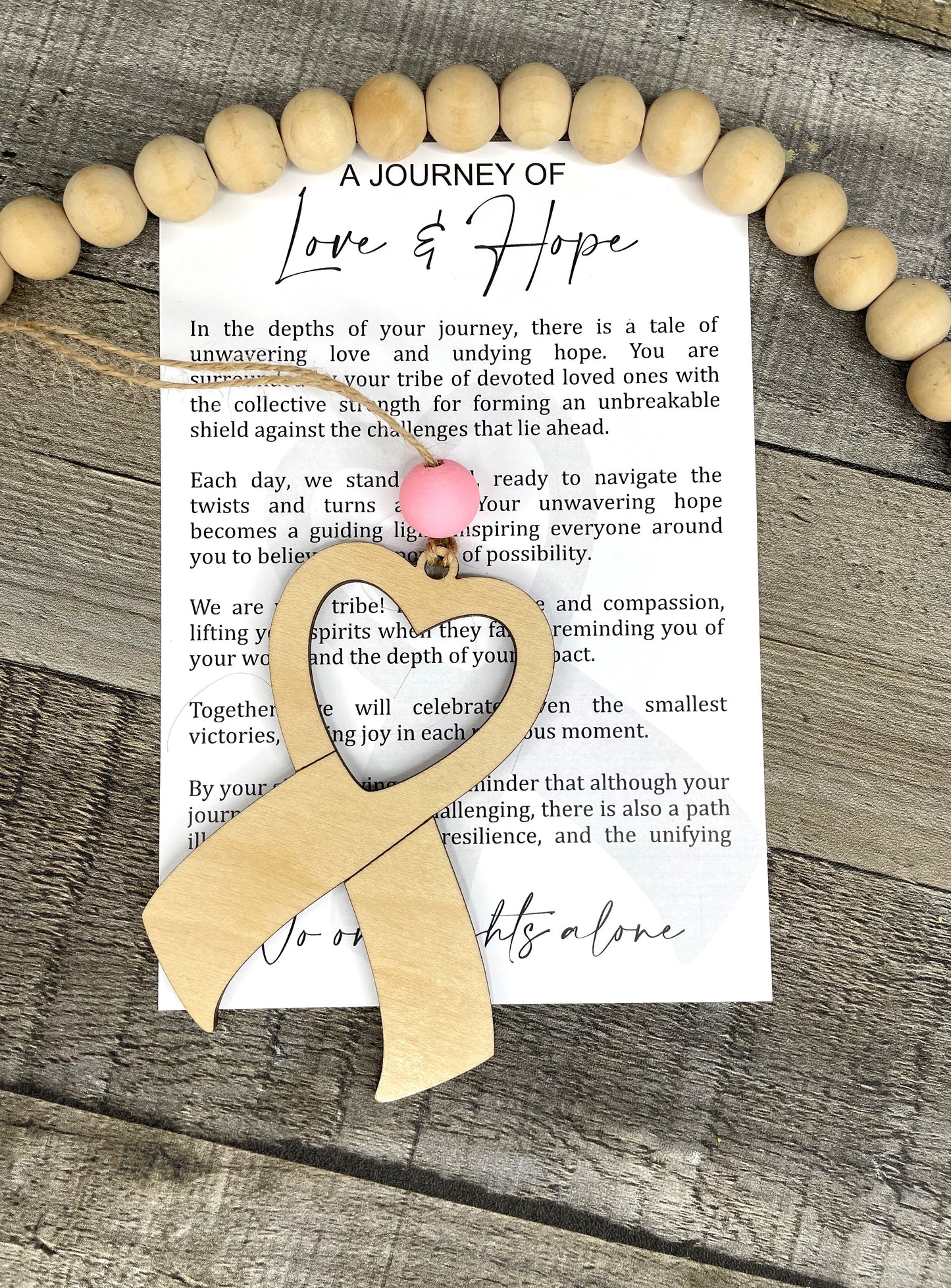 Story Card Ornament - Car Charms: Cancer Awareness Ribbon