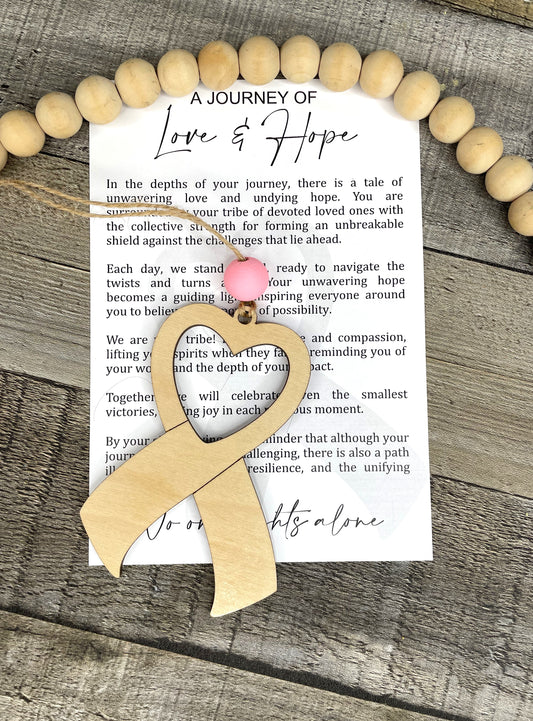 Story Card Ornament - Car Charms: Cancer Awareness Ribbon