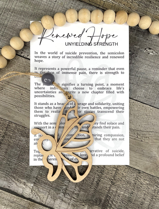 Story Card Ornament - Car Charms: Butterfly Semicolon