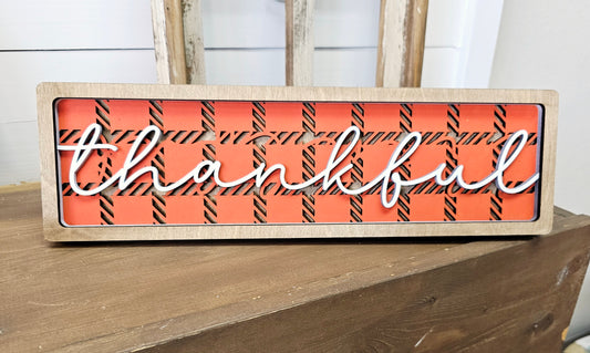 Shelf Sitter 3D: Thankful Plaid