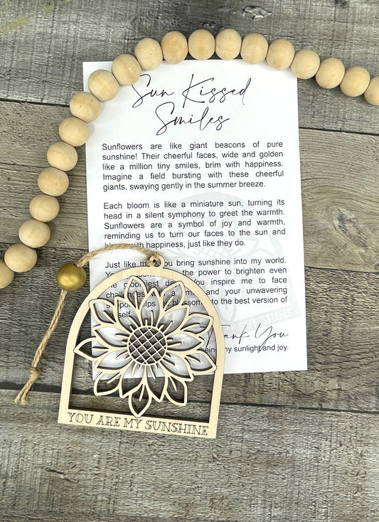 Story Card Ornament - Car Charms:  Sunflower