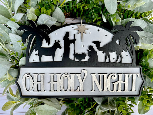 Christmas Nativity Scene: 3D Domed Door Hanger