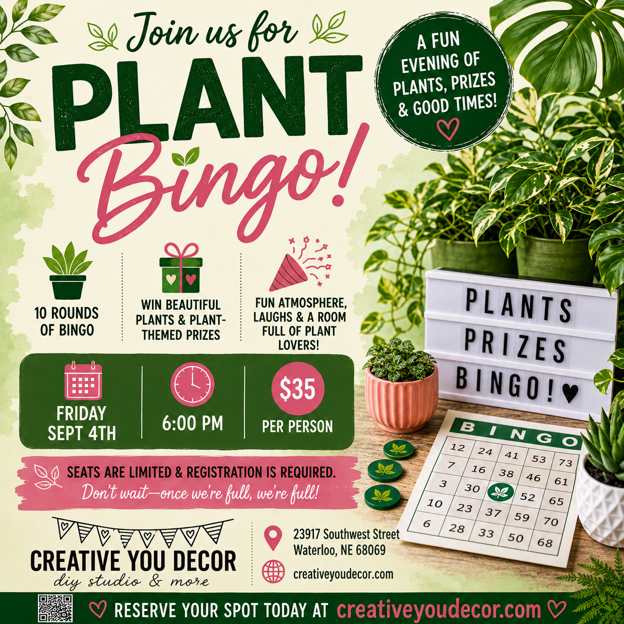 PLANT BINGO | FRI SEP 4TH @ 6:00PM