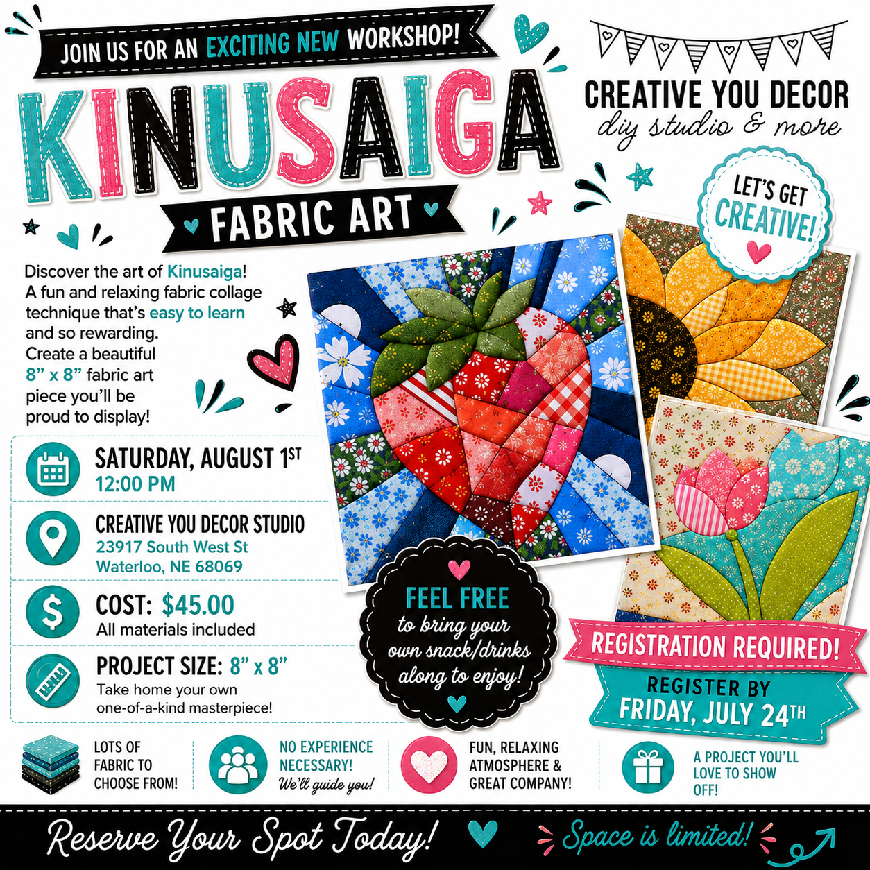 KINUSAIGA FABRIC WORKSHOP | PUBLIC EVENT | SAT AUG 1ST @ 12:00PM
