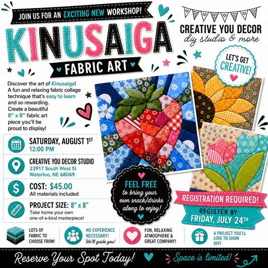 KINUSAIGA FABRIC WORKSHOP | PUBLIC EVENT | SAT AUG 1ST @ 12:00PM