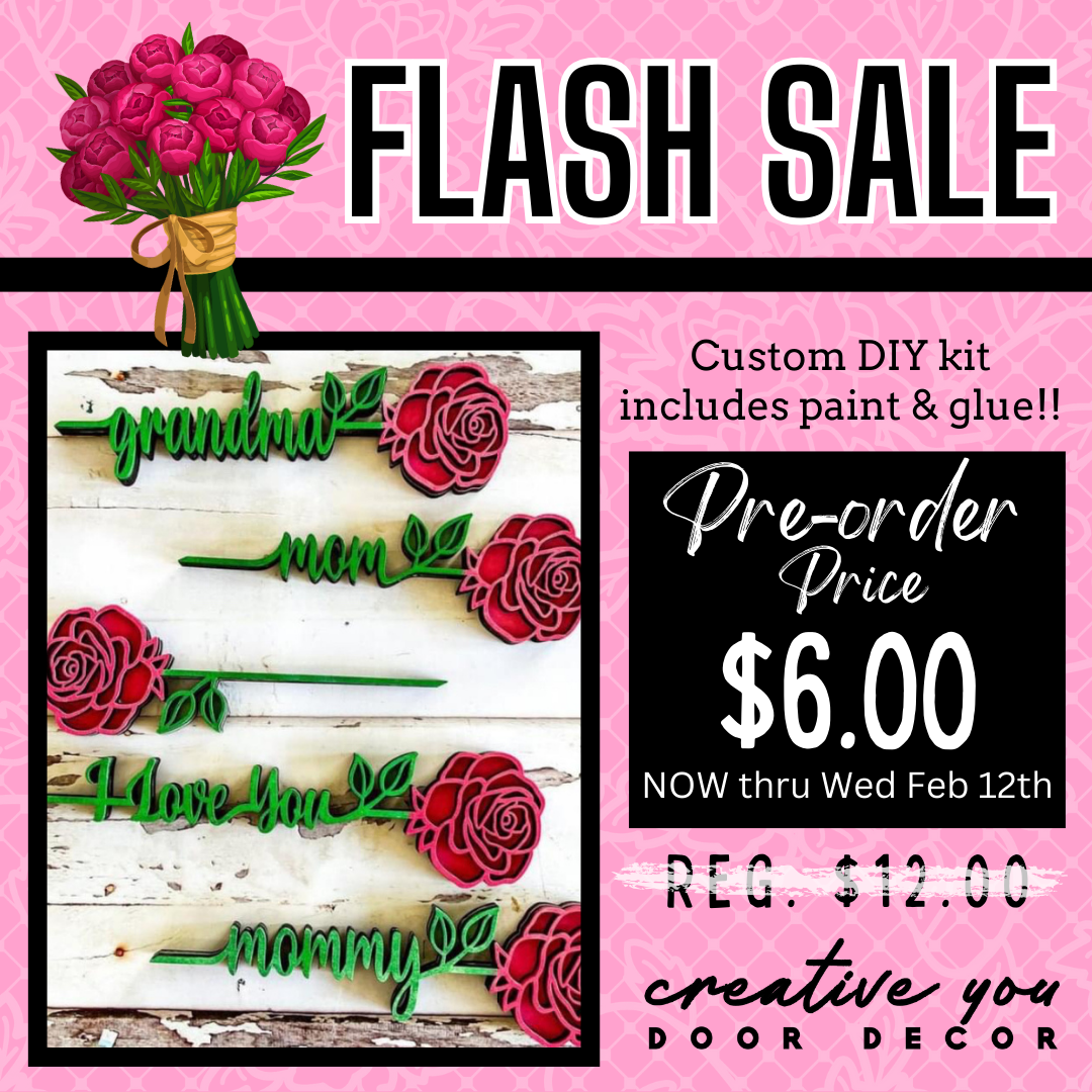 Personalized Rose DIY Kit - 3D Laser Cut Wood Project
