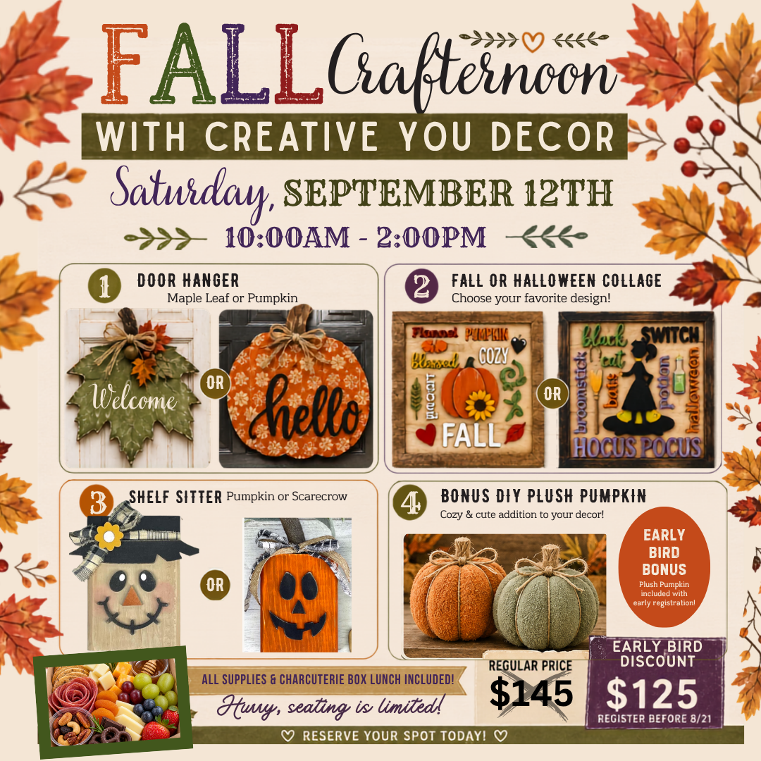 FALL CRAFTERNOON | SAT SEPT 12TH @ 10AM-2PM