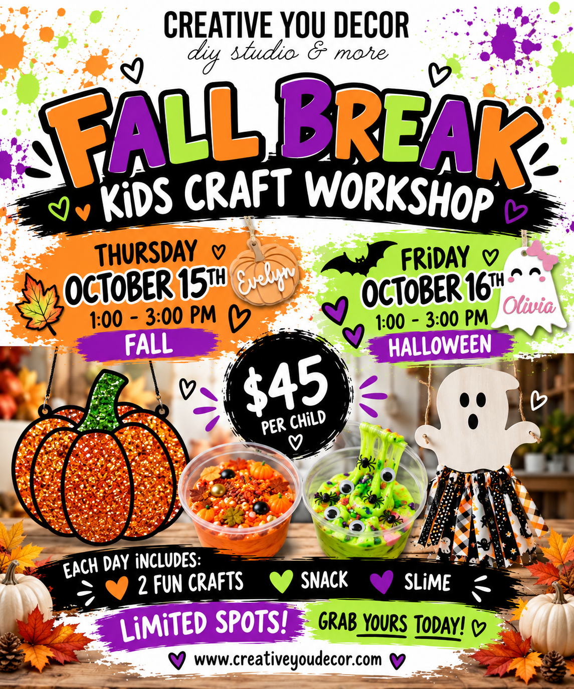 KIDS FALL BREAK WORKSHOPS