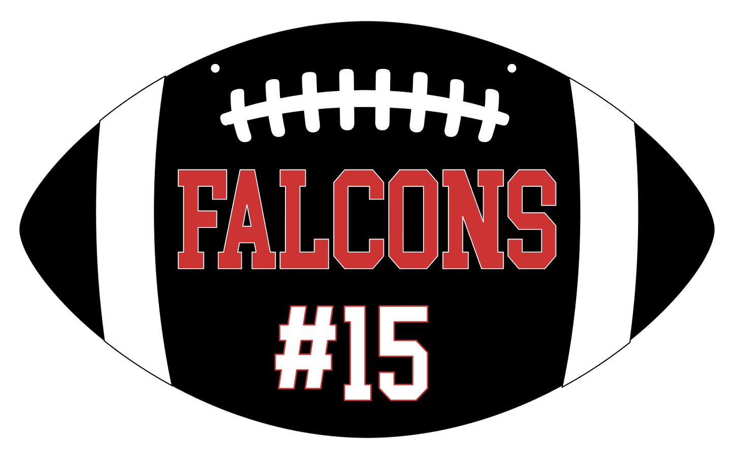 Football Shape Door Hanger: Customize Team + Player #