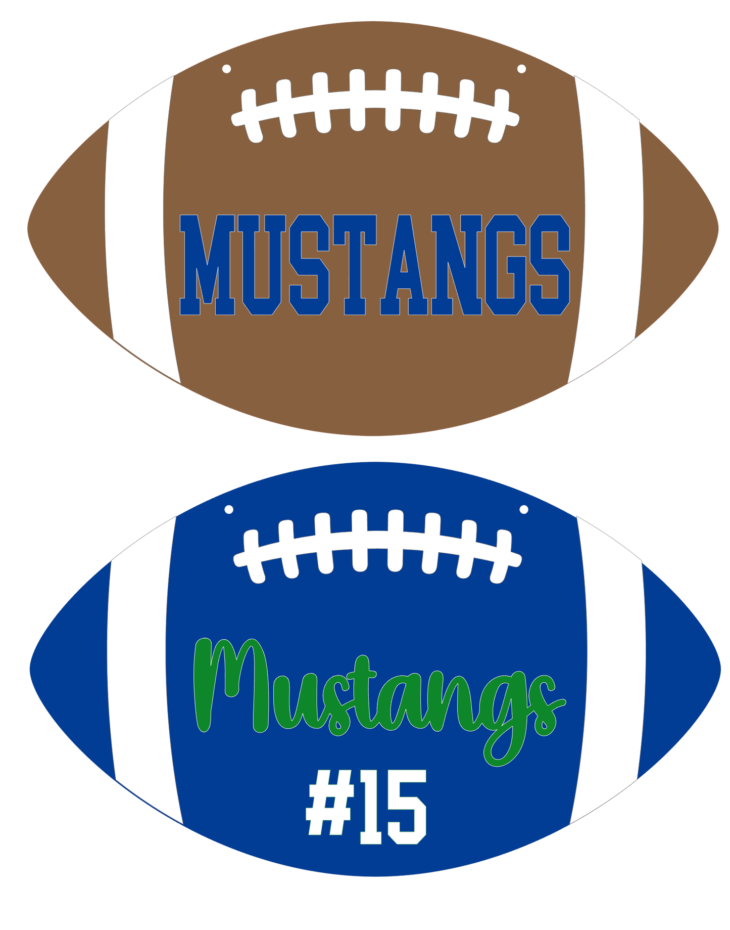 Football Shape Door Hanger: Customize Team + Player #