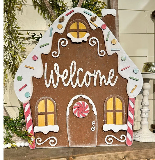 Gingerbread House: 3D Door Hanger
