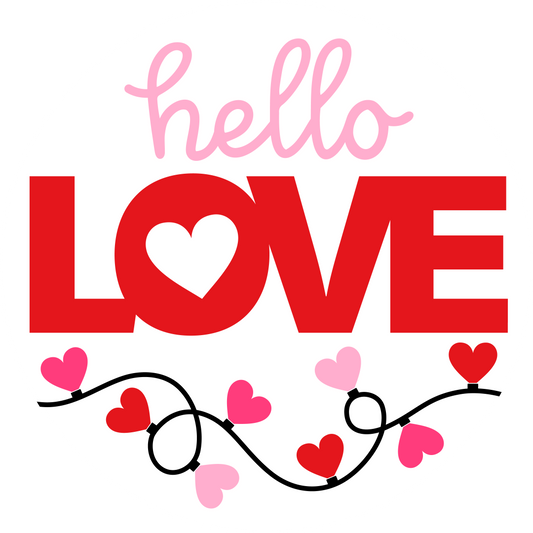 Hello Love Valentine's Day: 3D Round Door Hanger
