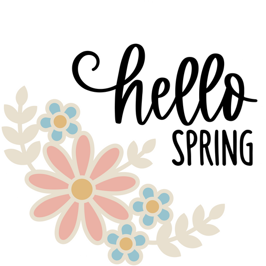 Hello Spring Floral: 3D Round Door Hanger