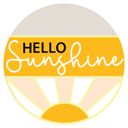 Hello Sunshine w Sun: 3D Round Door Hanger