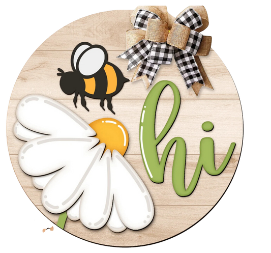 Hi Bee & Flower: 3D Round Door Hanger