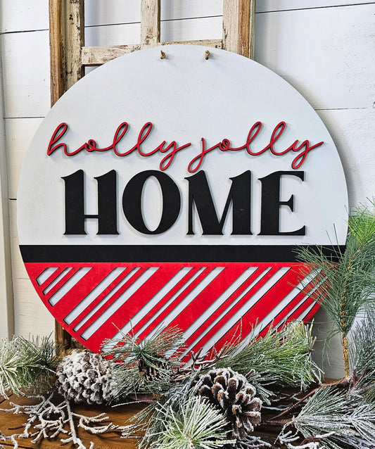 Holly Jolly Home: 3D Round Door Hanger