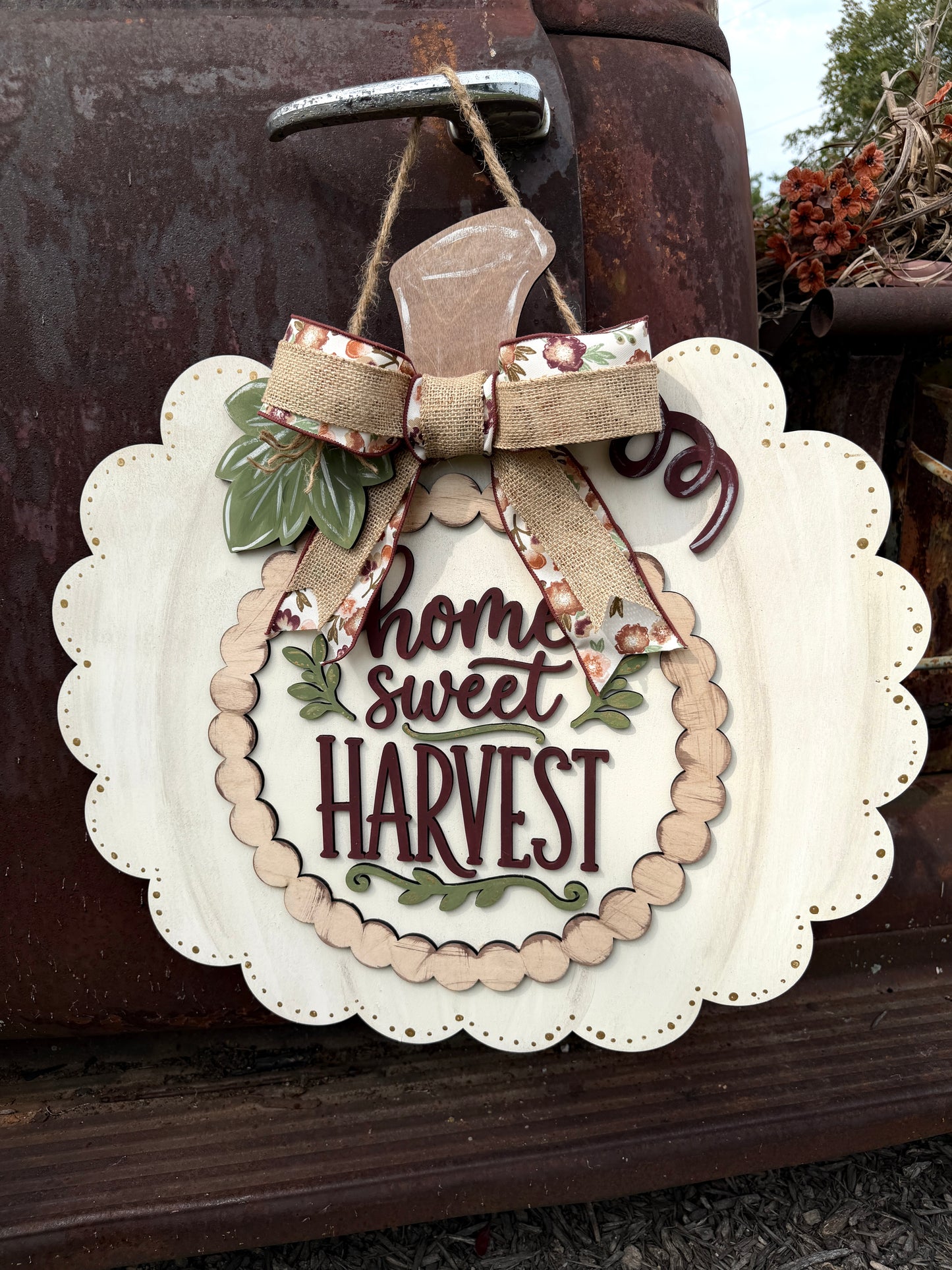 Home Sweet Harvest Pumpkin: 3D Door Hanger