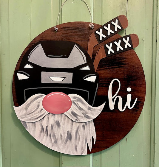 HOCKEY GNOME | 18" Round 3D Door Hanger
