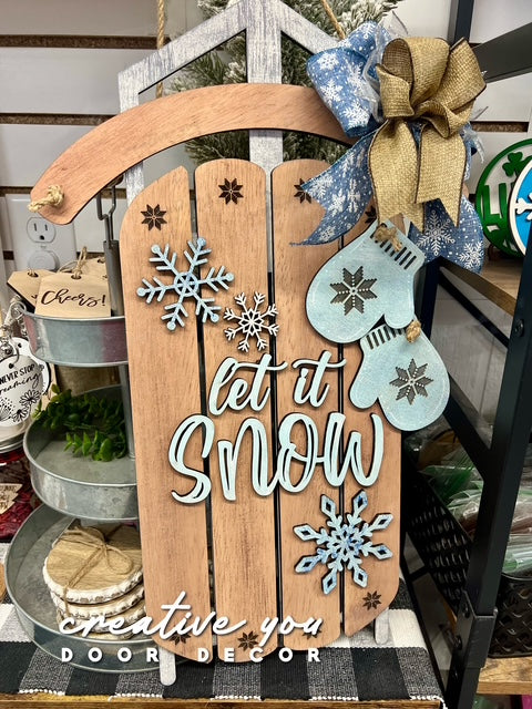 Holiday Sled:  3D Door Hanger
