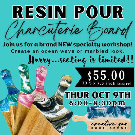 THU OCT 9TH @ 6PM | RESIN POURED CHARCUTERIE BOARD