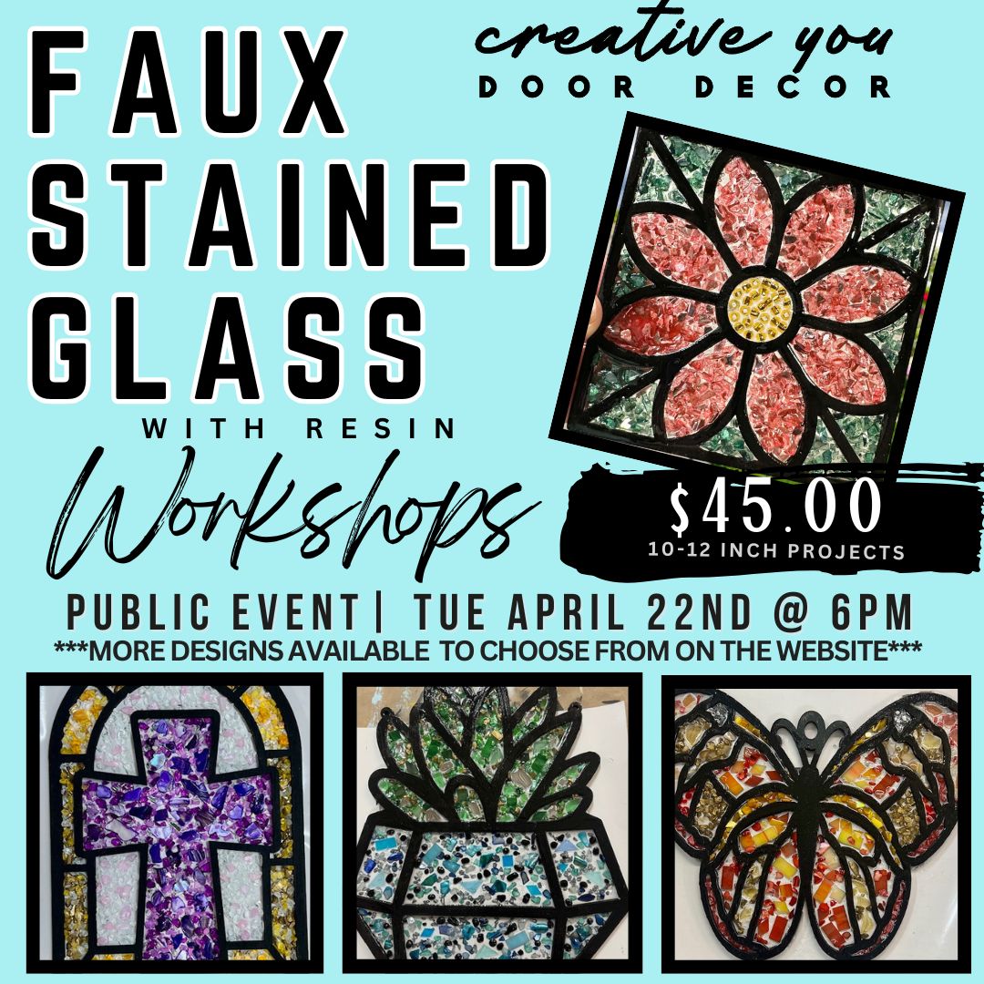 TUE APRIL 22ND @ 6PM| RESIN FAUX STAINED GLASS PROJECT