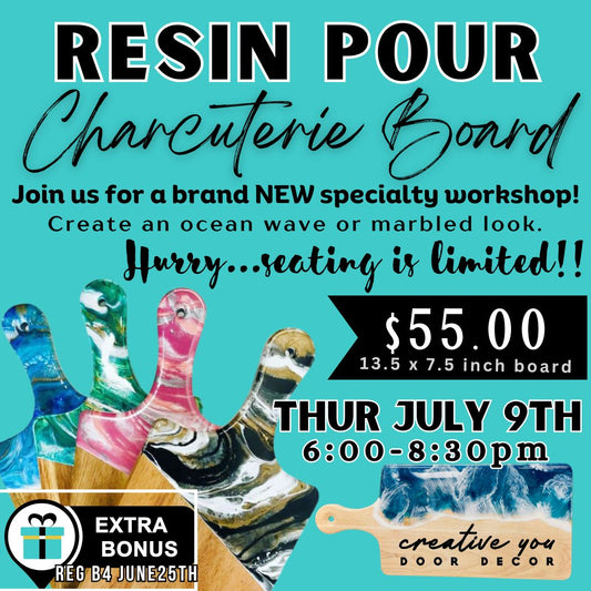 THU JUL 9TH @ 6PM | RESIN POURED CHARCUTERIE BOARD