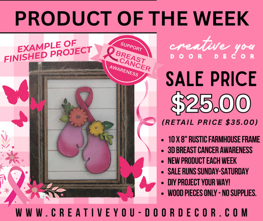 PRODUCT OF THE WEEK | DIY WOOD BLANK | RUSTIC FARMHOUSE FRAME - BREAST CANCER AWARENESS