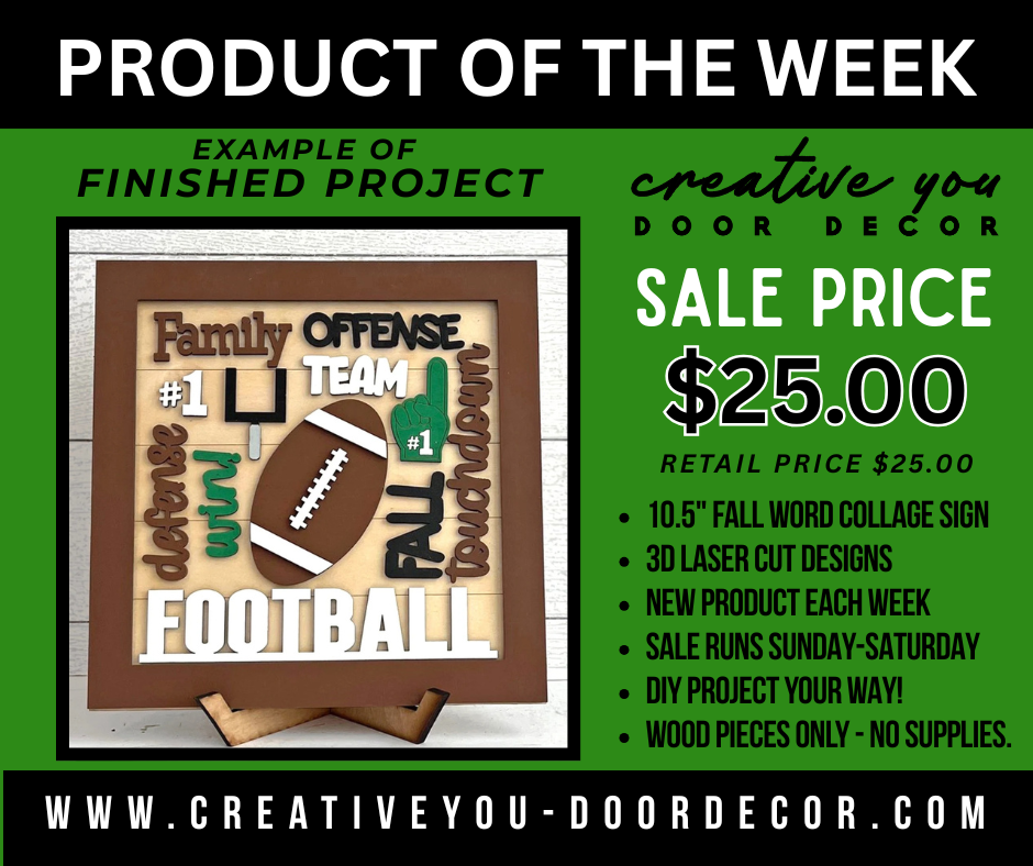 PRODUCT OF THE WEEK | DIY WOOD BLANK | FOOTBALL WORD COLLAGE SIGN