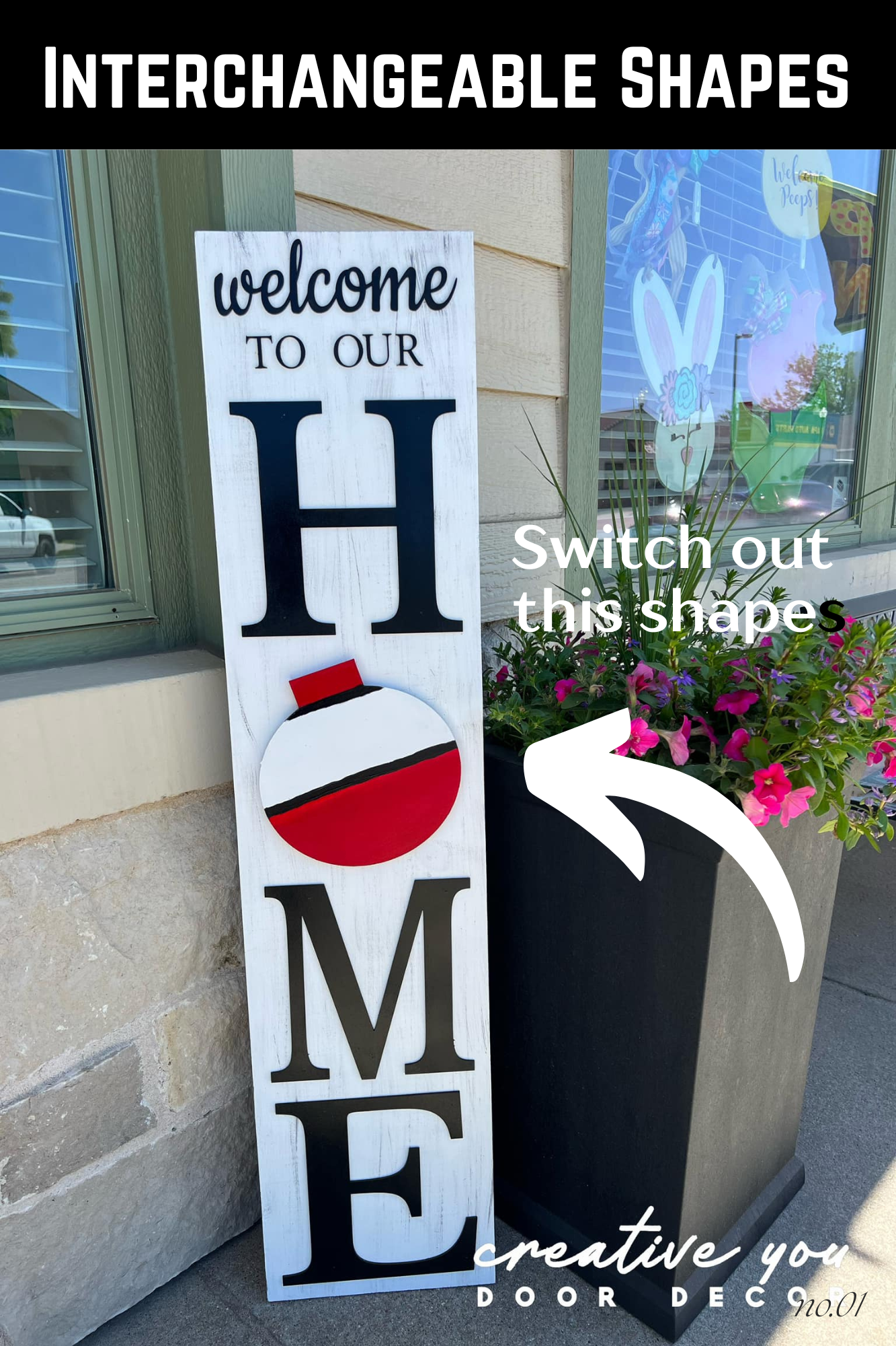 Porch Leaner | Welcome to our "H-M-E" + 1 Mini Attachment | 48" Tall