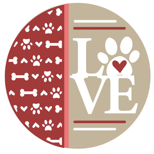 Puppy Love Valentine's Day: 3D Round Door Hanger