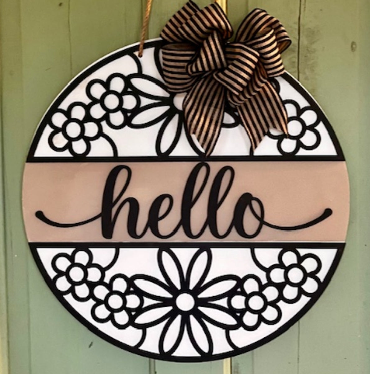 Hello Split Floral Design: 3D Round Door Hanger