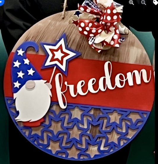 Freedom Gnome: 3D Round Door Hanger