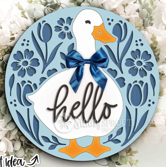 Hello Goose Floral: 3D Round Door Hanger