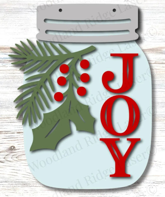 Mason Jar - Holly & Joy Design: 3D Door Hanger