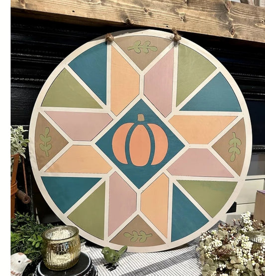 Pumpkin Quilt: 3D Round Door Hanger