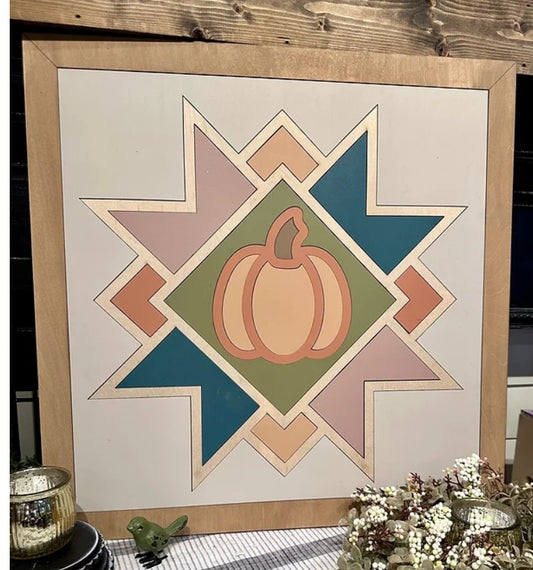 Pumpkin Quilt: 3D Square Frame