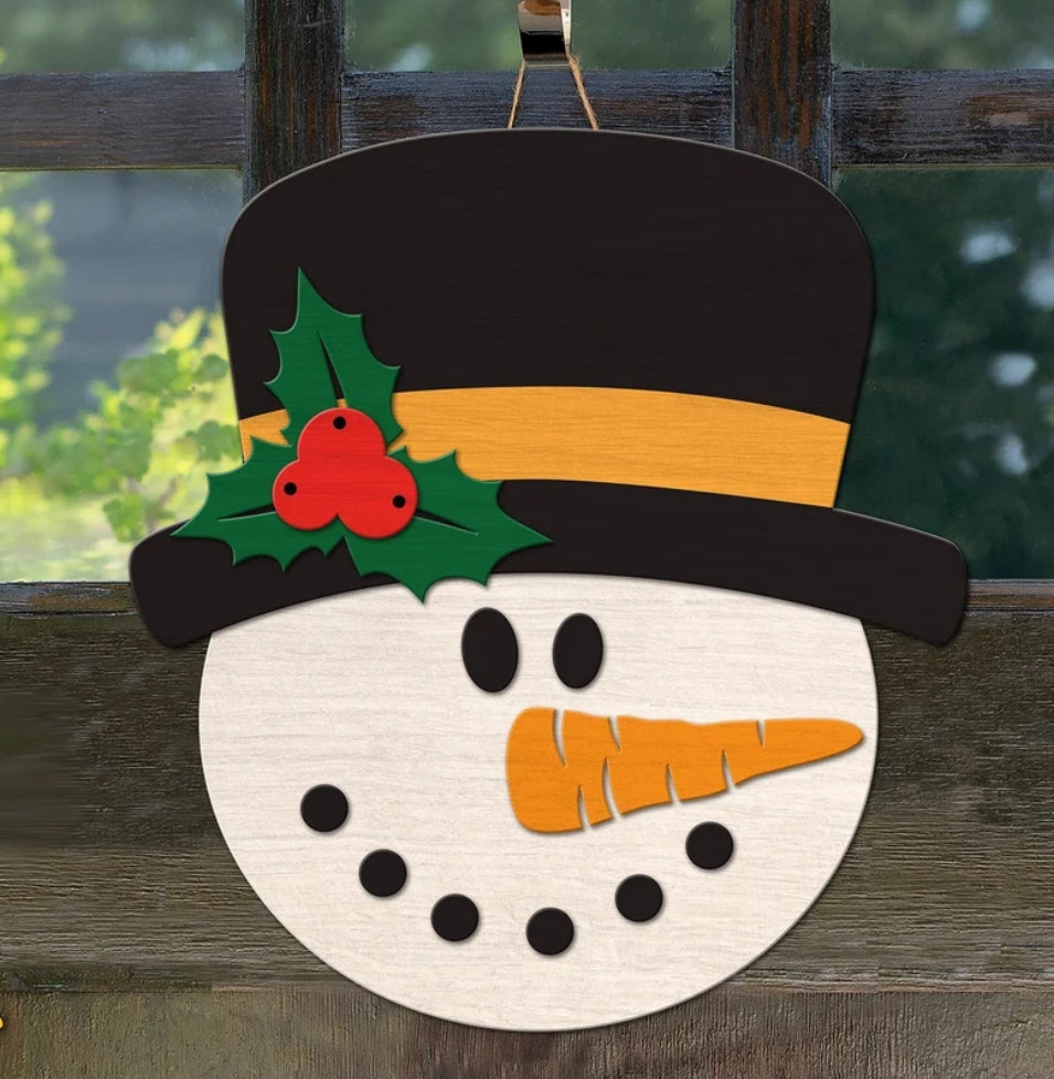 Snowman Head: 3D Door Hanger
