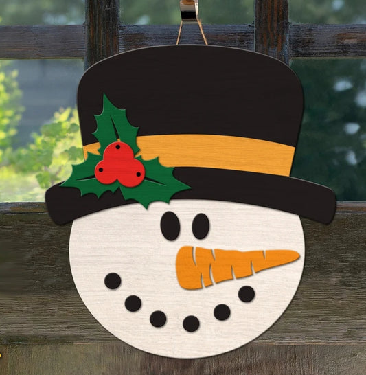 Snowman Head: 3D Door Hanger