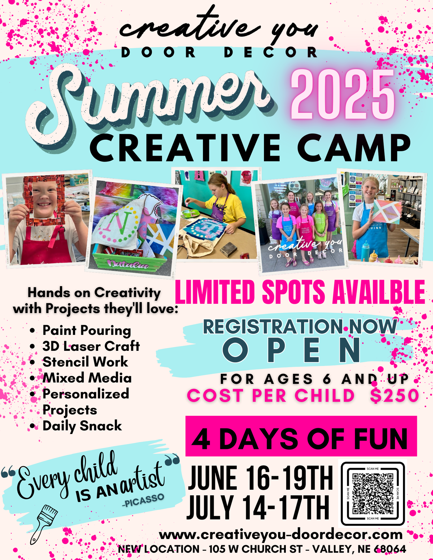 Kids Creative Camp - Summer 2025 - June 16-19th - Session 1